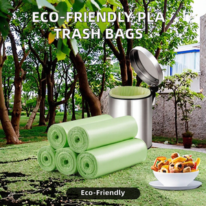 La mejor calidad PLA PBAT HDPE Biodegradable Star Sealed Vest Handle Bolsas de basura en rollo a bajo precio - Product Image 2