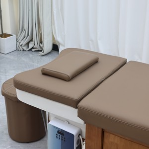 Lavacabezas de madera para peluquería con spa, cama de champú, baño de pies y gabinete de almacenamiento - Product Image 5
