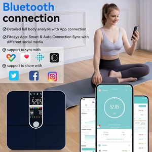 Báscula Digital Inteligente para Baño con App, Análisis <span class=keywords><strong>de</strong></span> Composición Corporal, IMC, Grasa Corporal, <span class=keywords><strong>Masa</strong></span> <span class=keywords><strong>Muscular</strong></span>, Frecuencia Cardíaca, Precisión <span class=keywords><strong>de</strong></span> 17 Núcleos - Product Image 6