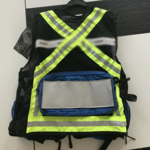 เสื้อกั๊กนิรภัยสำหรับผู้ชายเสื้อนิรภัยตาข่ายสีดำทั้งตัว - Product Image 3