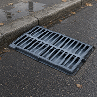 Grille de caniveau rectangulaire en fonte ductile à fentes, grille de drainage robuste pour le drainage des eaux des routes urbaines