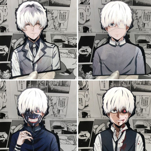 Pegatinas con 3 Diseños Cambiantes, Tokyo Ghoul Kaneki Kamishiro Rize, Anime, Pegatinas Lenticulares Holográficas 3D con Movimiento - Product Image 2