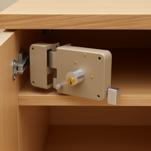 Hermex CS-75IB Classic Zinc Alloy <b>Furniture</b> <b>Lock</b> With Brass Key, Easy-To-Install Left Blister Rim <b>Lock</b> For Traditional Cabinet S - Product Image 2