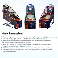 Machine de jeu de basket-ball d'arcade à LED avec cadre métallique, garantie 1 an, simulateur de tir commercial d'intérieur