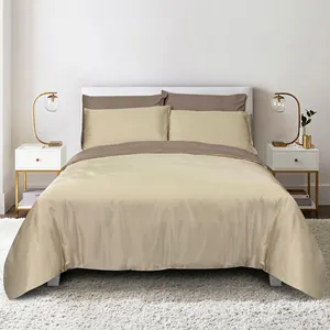 Luxo Cor Sólida Marrom Lençóis Eucalyptus Lyocell Microfibra Misturado King Size Bedding Set Duvet Cover 6 Piece Roupa de cama