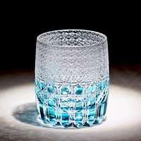 Nouvelle Série de Verres Tumbler en Verre Ambré Soufflé à la Bouche, Coloré, avec Motif Diamant Taillé à la Main, pour Whisky, Vin, Eau, pour Mariage/Fête, 310ml