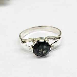 Bague de fiançailles unisexe Boho en argent sterling 925 Agate de mousse naturelle avec mariage ovale turquoise adapté - Product Image 3