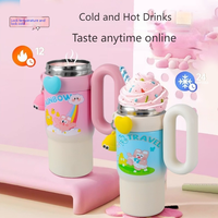 Nouvelle Bouteille d'eau isotherme portable en acier inoxydable avec logo personnalisé, Gobelet sous vide mignon pour enfants avec paille pour filles, Vente en gros