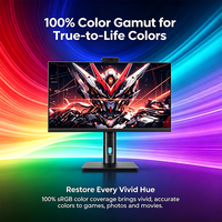 Moniteur de vidéoconférence avec webcam 23,8/27 pouces FHD 100Hz 1ms 100% SRGB, base fixe, écran HDMI DP pour salle de réunion