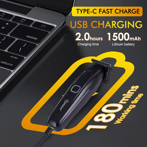 पुरुषों के लिए हैटीकर इलेक्ट्रिक रेजर ब्लैक स्टेनलेस स्टील ब्लेड यूएसबी घरेलू और कार हेयरड्रेसिंग टूल के लिए - Product Image 2