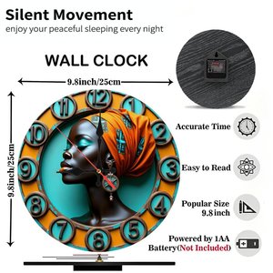 Round Wooden Wall <b>Clock</b> 25cm <b>Art</b> Deco Silent Home Living Room Decorative Wall <b>Art</b> <b>Clock</b> - Product Image 3