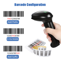 Lector de Códigos de Barras USB con Cable, Venta Directa de Fábrica, Certificaciones CE, FCC y ROHS, Escáner de Códigos de Barras Láser 1D con Soporte Ajustable
