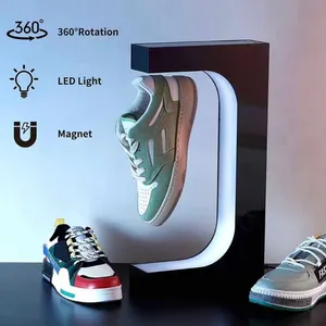 Hoogwaardige Aangepaste Magnetische Roterende Levitatie Drijvende Acryl Led Schoen Product Display