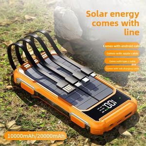 Solar <b>Power</b> Bank Ultra-Large Capacity 20,000mAh Built-In <b>Cable</b> Lightning/Type-C/<b>USB</b> Portable Custom Mobile <b>Power</b> Bank - Product Image 2