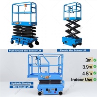 Plataforma Elevadora Hidráulica Portátil 3M 5M, Elevador de Tijera Eléctrico Autopropulsado Pequeño de 300 kg, Certificado CE ISO, 3 Años de Garantía