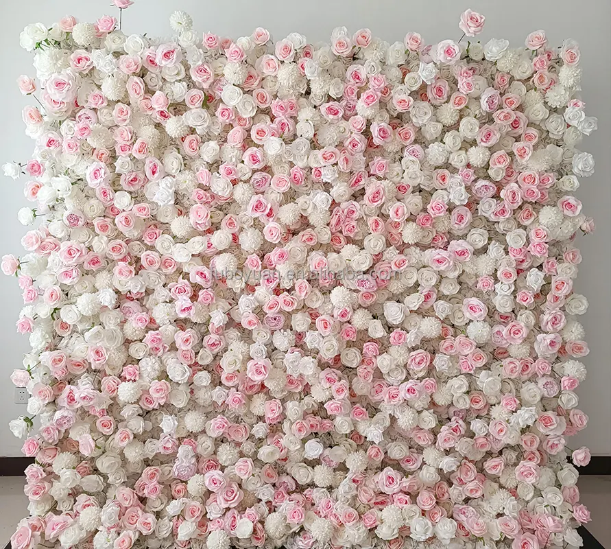 S038 parede de fotos de casamento 5d flor cenário de parede decoração de flores flores rosa casamento rosas brancas fundo com tecido traseiro