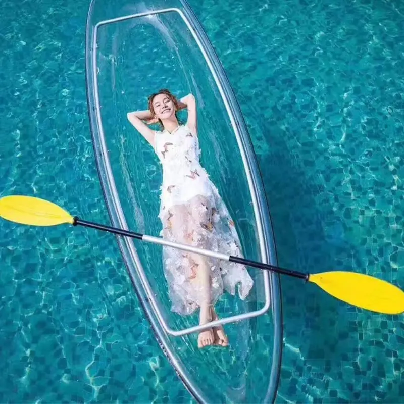 Barco Kayak de policarbonato para 2 pasajeros, plástico transparente, PC, novedad, gran oferta