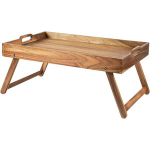 <span class=keywords><strong>Plateau</strong></span> de table pliant en acacia pour les <span class=keywords><strong>repas</strong></span>, le petit-déjeuner au lit, le bureau pour ordinateur portable et le service de collation-HS pour le <span class=keywords><strong>canapé</strong></span> et le lit - Product Image 1