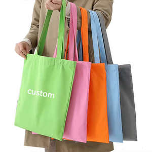 Bolsa de compras de lona de algodón reciclado, ecológica y duradera, para mujer, con logo impreso personalizado - Product Image 2