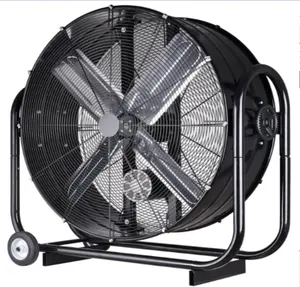 Spor salonu ekipmanları depo havalandırma fanı tekerlekler hareketli 950w güçlü 48 inç kayış tahrikli zemin davul fan