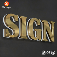 Enseigne LED extérieure personnalisée avec logo, lettres en métal rétroéclairées, étanches IP65, taille personnalisée, certifiées CE RoHS pour la publicité et les bureaux