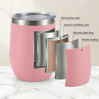 Gobelets personnalisés de 12 oz pour mariage, bouteilles d'eau en acier inoxydable, gobelets isothermes, vente en gros pour cadeaux, Saint-Valentin