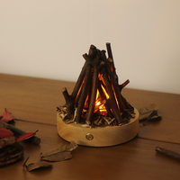 Lampe de camping en bois massif créative, lampe de feu de camp en forme de branche d'arbre, veilleuse LED à bruit blanc pour le sommeil des bébés