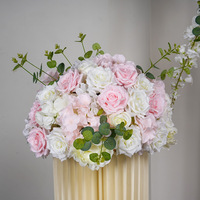 Ensemble de fleurs artificielles en soie faites à la main de haute qualité, 4 pièces, suite de mariage, arrangements floraux sur pied, décoration de roses