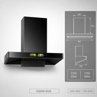 Penghisap Asap Dapur Bentuk T Miring dengan Kontrol Suara, 22 M3/menit, 470Pa, 900mm, Tenang, Tegangan Ganda, Lampu LED