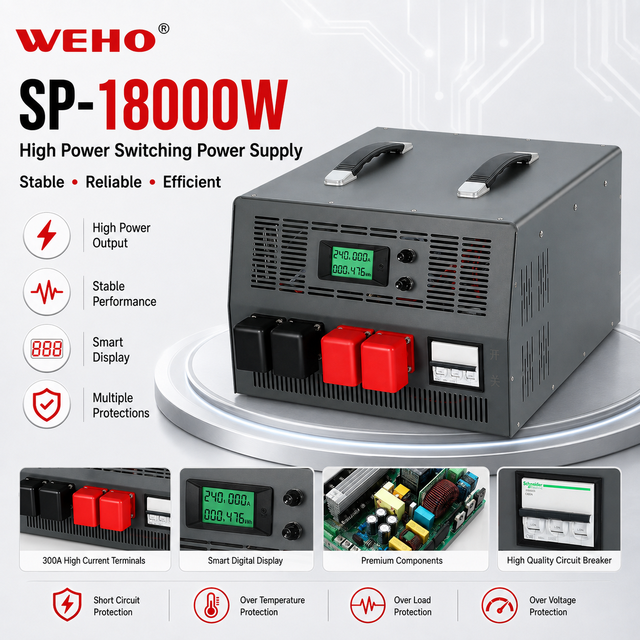 SP-18000W Battery Charger Adjustable Voltage PFC 30V 36V 48V 60V 110V 220V Selectable AC DC Switching Power Supply CE RoHS FCC