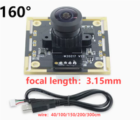 Module sans lecteur de caméra USB 1/2/5 mégapixel Module OV9732 Caméra de reconnaissance faciale HD 720P 60/72/100 /160/180 degrés