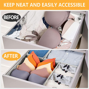 Alta qualidade dobrável 8 pacotes, armário, gaveta divisor, meia, roupa íntima, armazenamento, organizador de gavetas - Product Image 4