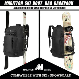 55L Ski <b>Boot</b> Bag Backpack with Helmet Goggle Compartment Waterproof <b>Standing</b> Mat Snowboard <b>Boots</b> Gear Travel Pack for Men Women - Product Image 5