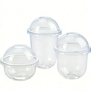 Gobelets à bulles jetables en plastique PET avec couvercle 500ml 700ml, gobelets transparents de qualité alimentaire pour thé au lait, desserts, boissons froides - Product Image 1