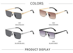 STORY STY9286A Gafas <span class=keywords><strong>de</strong></span> sol con marco <span class=keywords><strong>de</strong></span> metal ligero Gafas <span class=keywords><strong>de</strong></span> sol clásicas rectangulares con degradado para conducir - Product Image 6