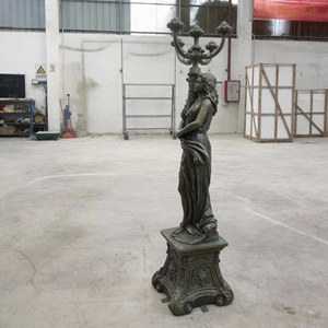 Support de lampe en laiton rétro européen en forme de déesse |   Meuble sur pied forgé à la main avec finition antique, personnalisation taille/couleur, pour hôtel - Product Image 2