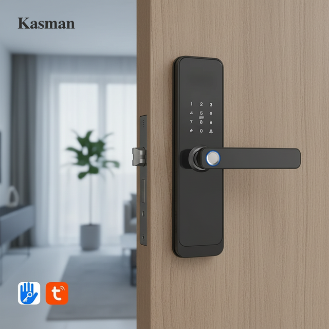 Kasman SOURCE PRICE Wooden Door Lock Set Security Fingerprint Intelligent Wifi Digit European Smart Lock