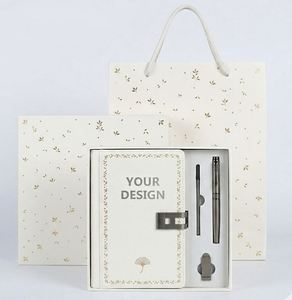 Simple Exhibition Giveaways Gift Set Notebook Ball Point Pen <b>USB</b> <b>Flash</b> / Stick <b>Drive</b> Portable Paper Bag - Product Image 1
