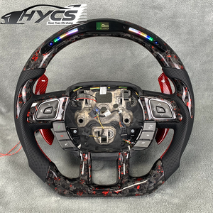 Volant de direction en fibre de carbone forgé à LED personnalisé en cuir perforé avec manettes de vitesse <span class=keywords><strong>pour</strong></span> Land Rover Range Rover Evoque - Product Image 1