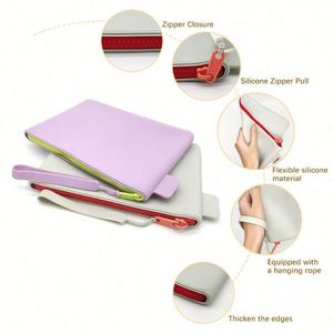 Pochette longue portable en silicone avec fermeture éclair, multi-usages, pour ranger l'argent, les cartes d'identité, les pinceaux de maquillage et les essentiels quotidiens - Product Image 2