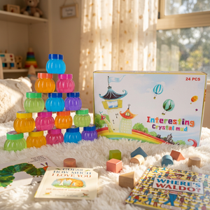 JRMS INDUSTRIES Ensemble de jouets sensoriels en boue de cristal colorée, 24 pièces, jouet d'empilage et de tri, boîte cadeau pour enfants (unisexe) Modèle Jr-ind-ccm - Product Image 4