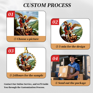 Giveluck thép không gỉ 18K mạ vàng Christian St. Francis assisi động vật phước lành huy chương Mặt dây chuyền vòng cổ - Product Image 4