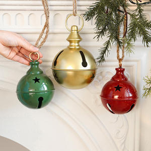 Campanelle Natalizie Rustiche Decorazioni Natalizie Grandi Campane Vintage da Appendere 16CM - Product Image 1