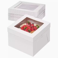 Vendita calda 8 10 da 12 pollici quadrati scatole per dolci in cartone alto con finestra scatole da forno bianche per torte multistrato