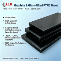 Feuille de PTFE de qualité industrielle, remplie de graphite et de verre, 15 % graphite/verre, hautement résistante à l'usure, modifiée pour l'étanchéité et les roulements