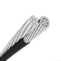Kabel Bundel Udara Daya Aluminium Tembaga Berisolasi Terpilin Tegangan Rendah 3x1 0 AWG untuk Saluran Listrik di Atas Tanah
