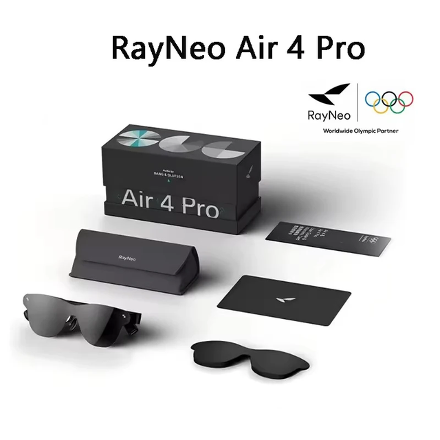 For RayNeo Air4 Pro AR Smart Glasses HDR10 OLED 1200nits 3840*1080P Screen Video Display 3D Movie Glasses Connect DP Equipment