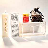 Boîte Judaïca en Acrylique Transparent de Haute Qualité pour Bougies de Chabbat et Accessoires Religieux, Taille, Couleur et Logo Personnalisables