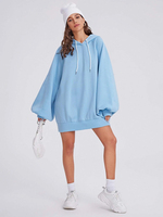 Vente en gros de robes à capuche pour femmes automne personnalisé grande taille sweat à capuche surdimensionné femme tendance