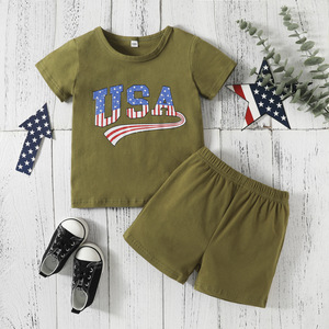 Mono de manga corta con estampado de letras de EE. UU. para bebés recién nacidos, niños y niñas, para el Día de la Independencia, de 0 a 24 meses, 4 de julio, 2022 - Product Image 6